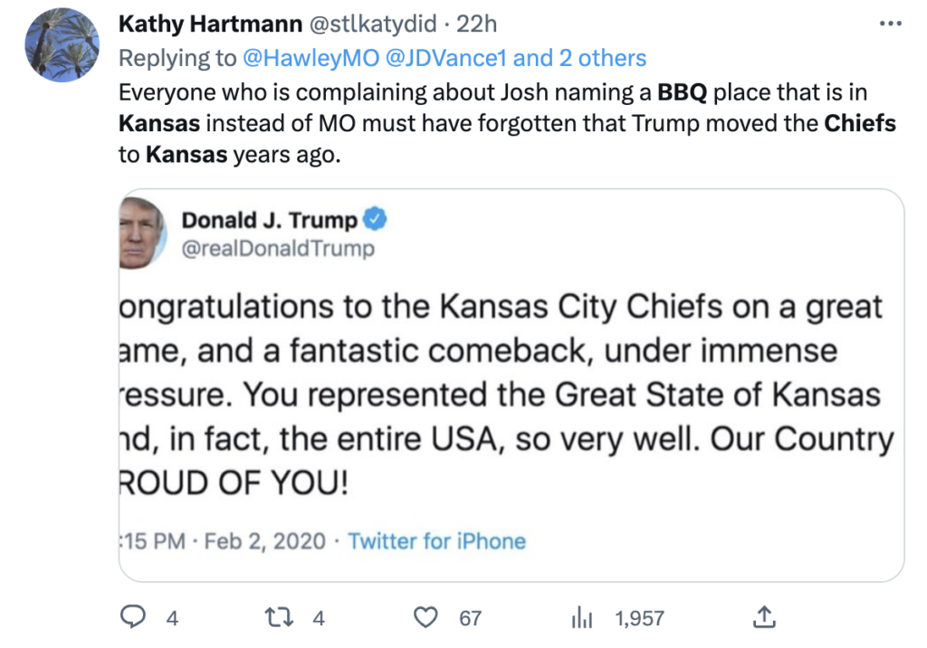 Trump thinks MO is KS