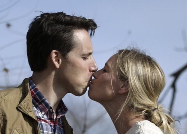 Josh Hawley kissing wife