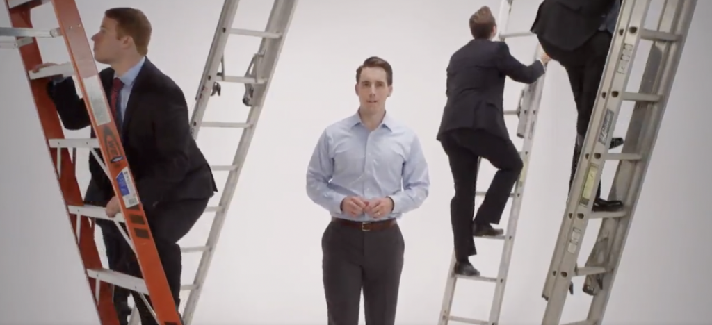 Josh Hawley ladder-climbing politicians ad